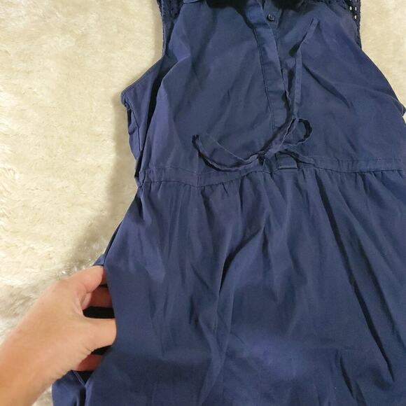 Motherhood Maternity Blue Button-Up Sleeveless Eyelet Dress, Size Small - Picture 8 of 9